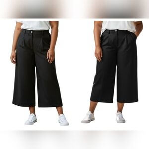 Elliott Lauren Wide-Leg Cropped Black Pants  Women Size 10